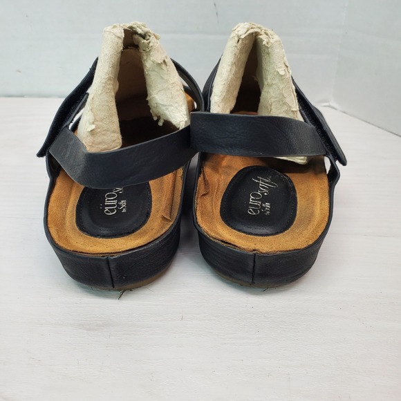 Eurosoft by Sofft Giannetta Black Crisscross Strappy Wedge Sandals Size 10M - Picture 9 of 16